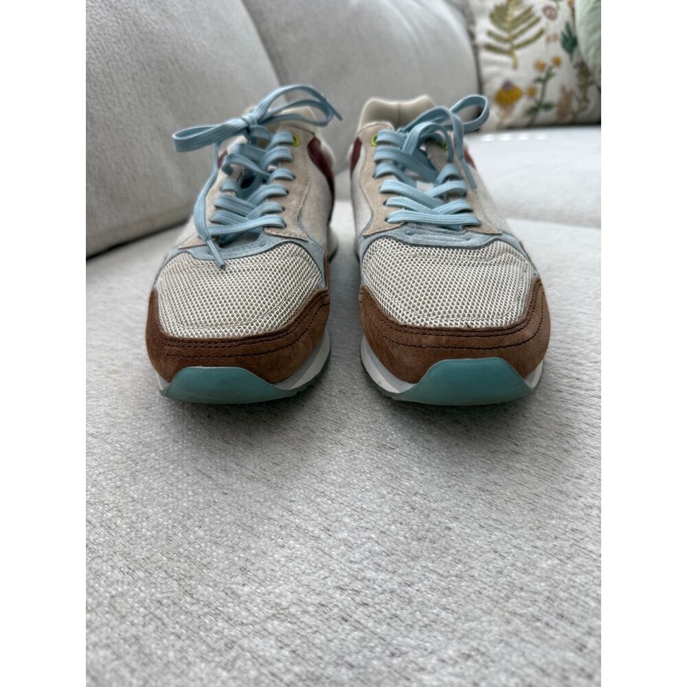 HOFF Women’s Sz 10 Reno Sneakers Suede Colorblock Multi Color Tan Brown Red - Picture 3 of 9